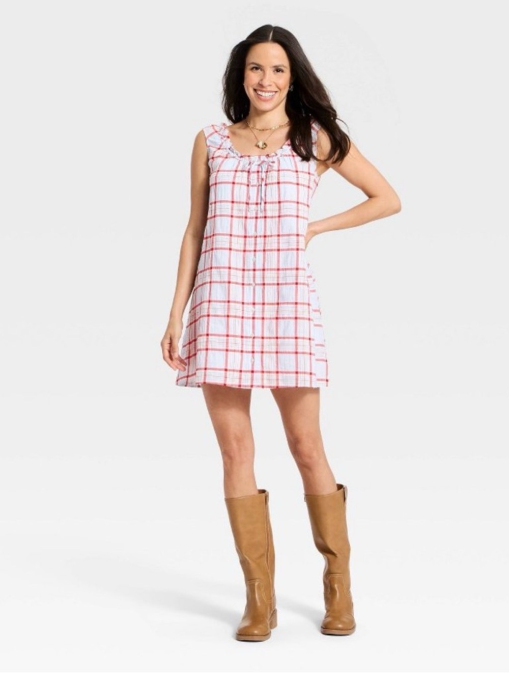 Plaid Mini Swing Shift Dress from Universal Thread NWT szXS
